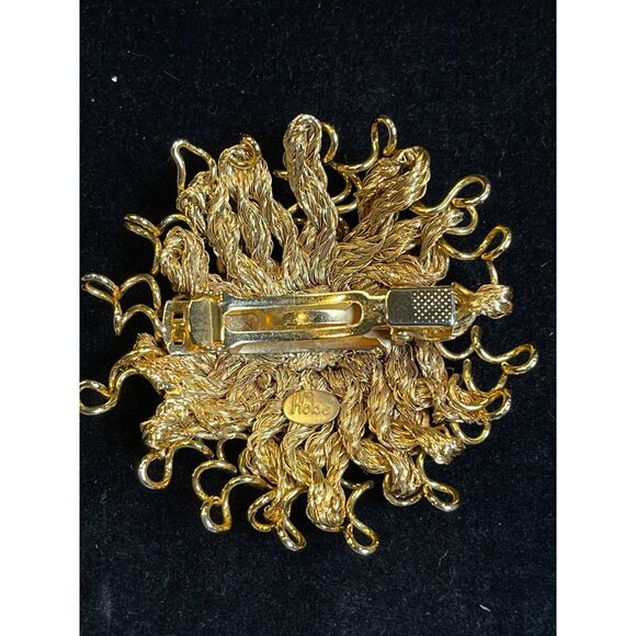 VTG. Hobé Gold-Toned Woven Sunburst Hair Cip Barrette Mid Century Modern RARE - Picture 5 of 8